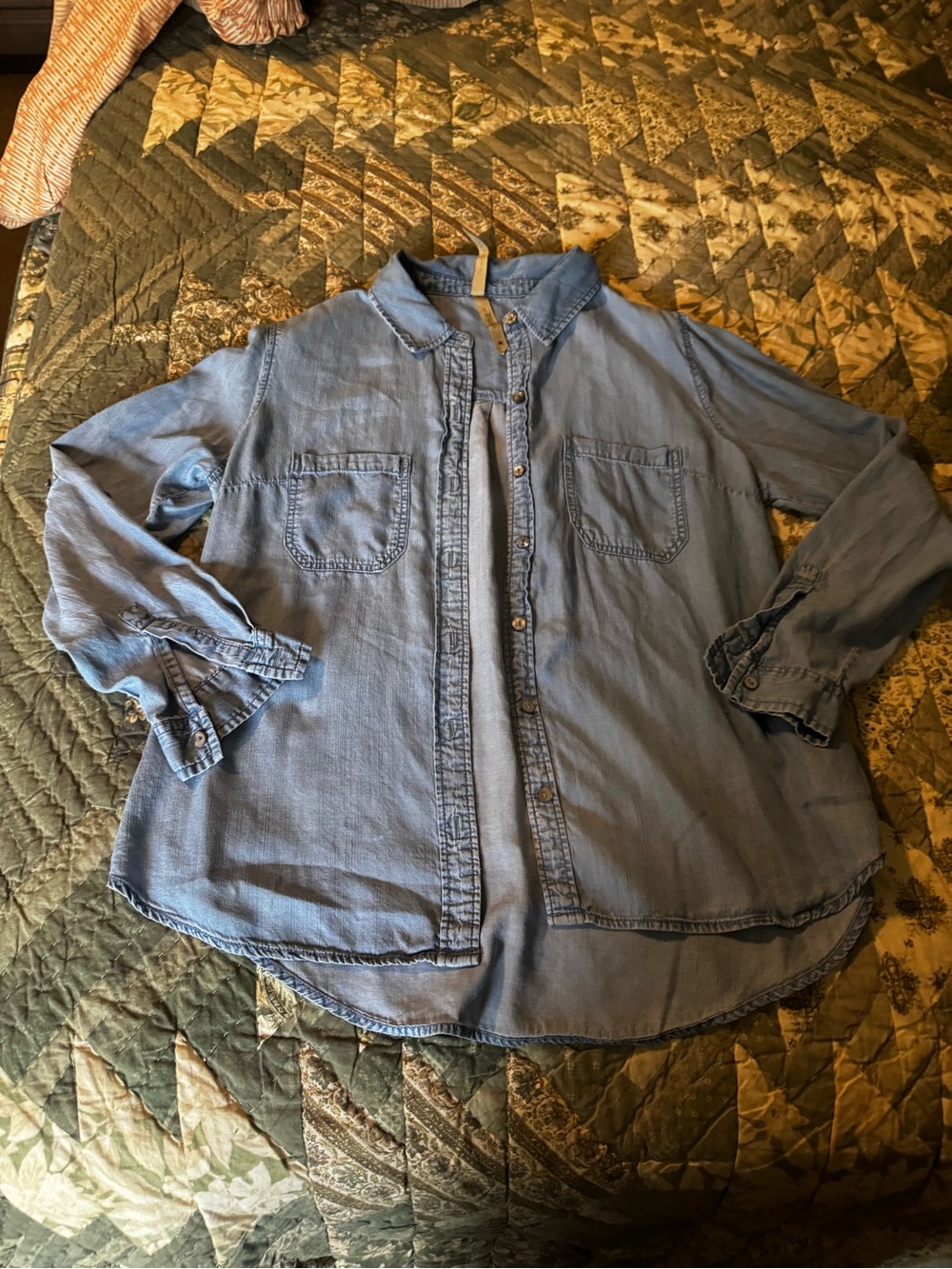 Liverpool Light Blue Denim Button-Front Shirt